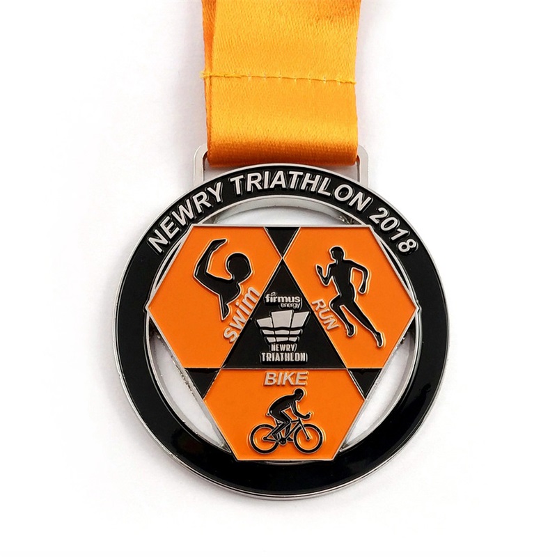 Champion Medal egyedi antik érmek lázadva 3D triatlon érmet